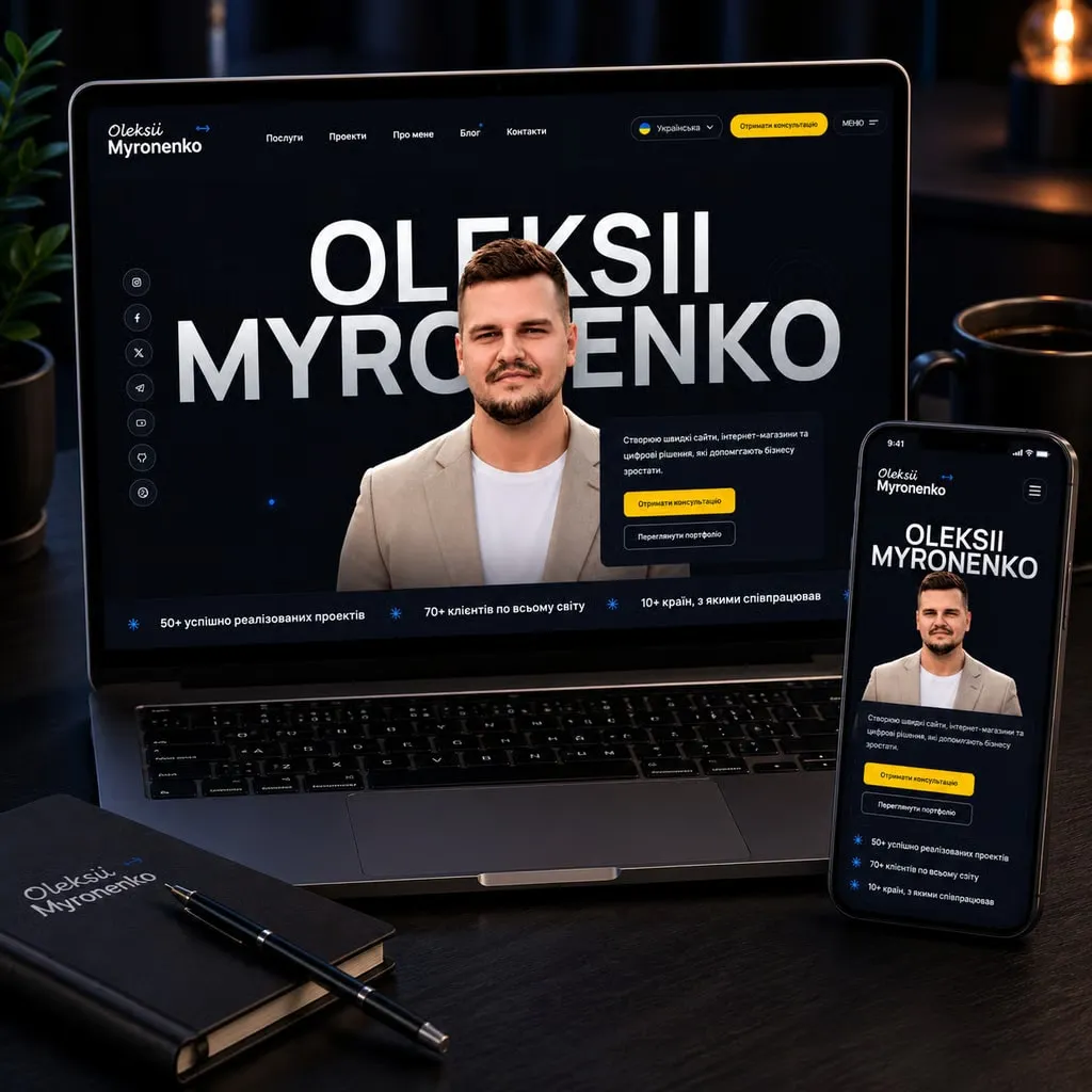 Прев’ю сайту-портфоліо Олексія Мироненка
