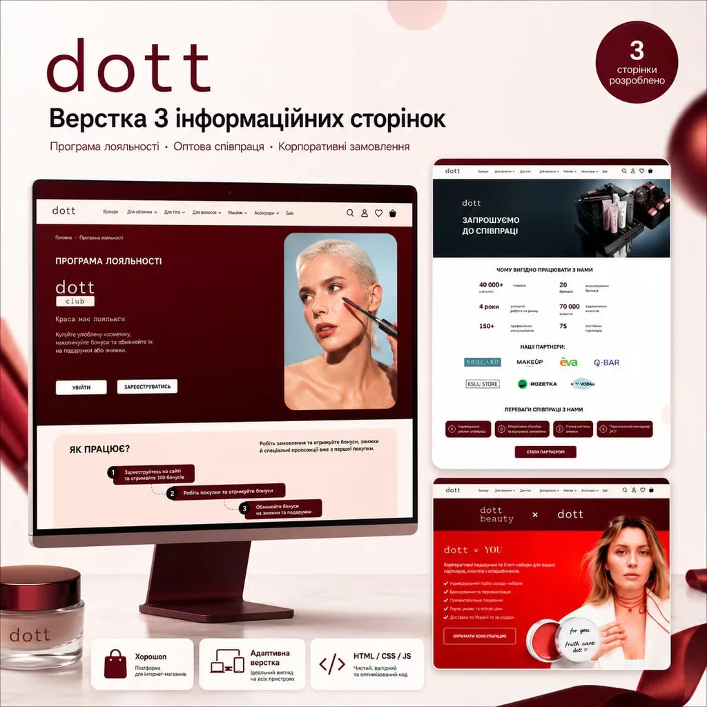 Прев’ю сторінок dott.com.ua на Хорошопі