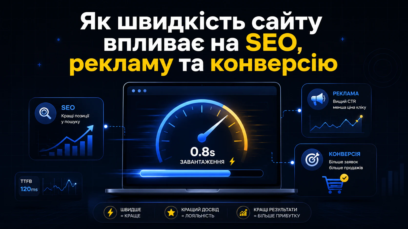 Як швидкість сайту впливає на SEO, рекламу та конверсію